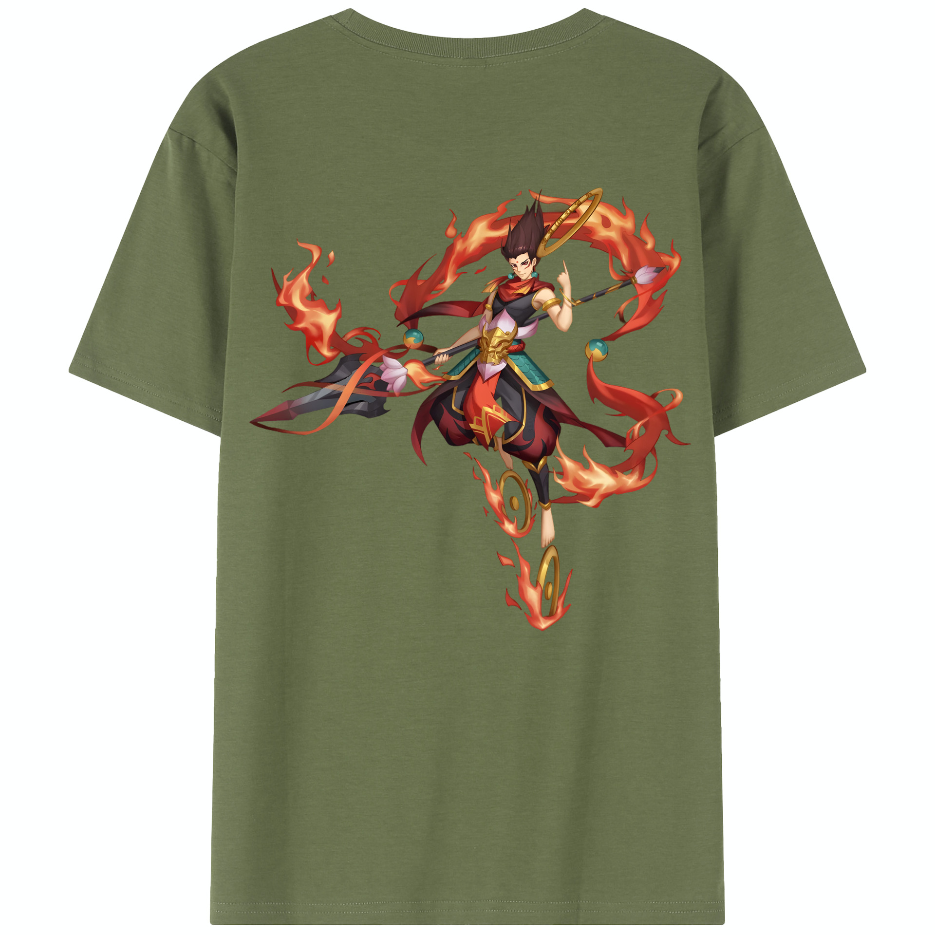 （画像用） Ne Zha 2 ナタ 魔童の大暴れ 綿100％半袖Tシャツ（背面プリント）